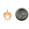 10K Yellow Gold Filigree Heart Charm Love Pendant Jewerly 16mm x 11mm